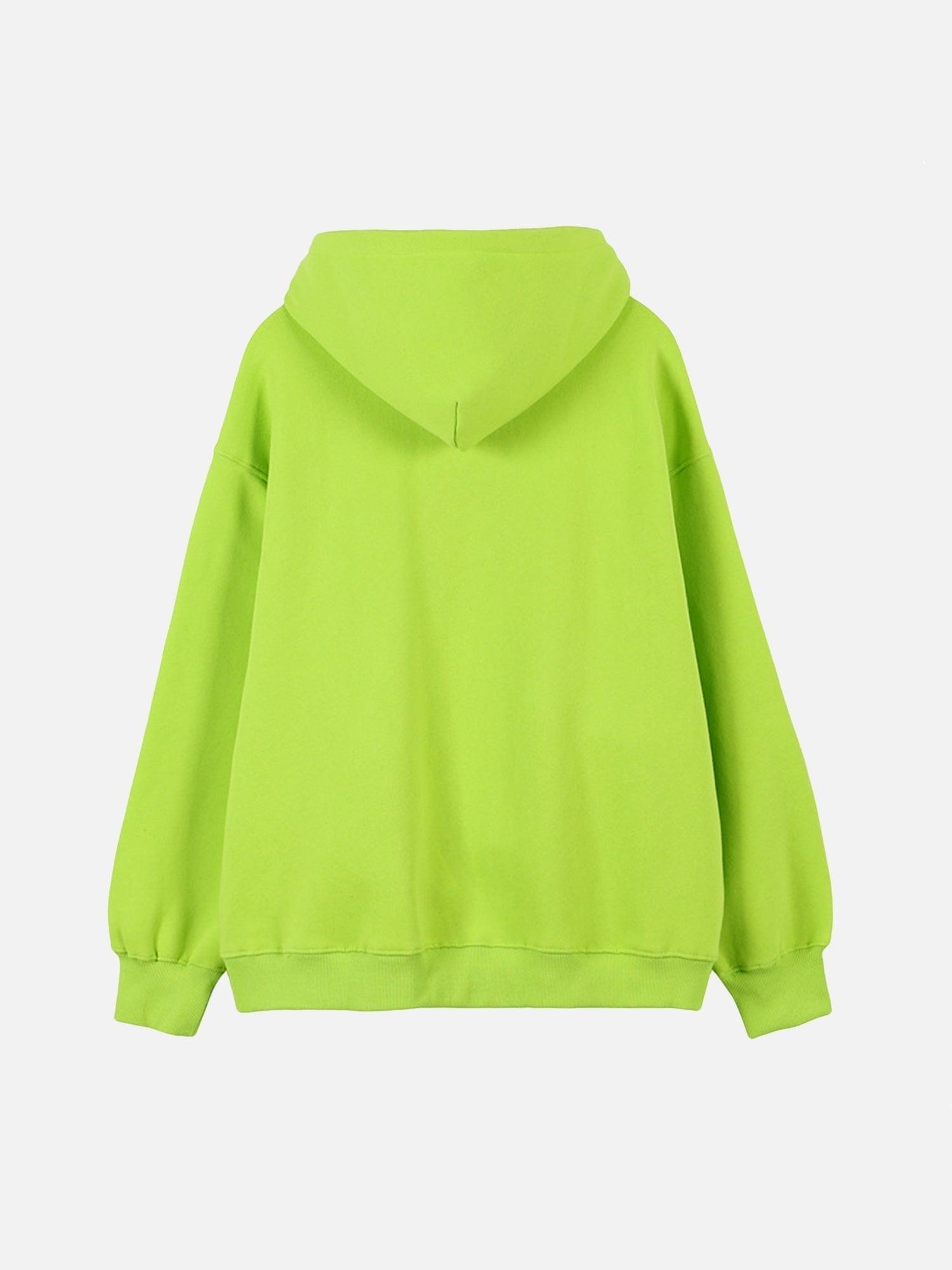 Tntwear® - Fluorescent Green Mask Fleece Hoodie - tntwear1