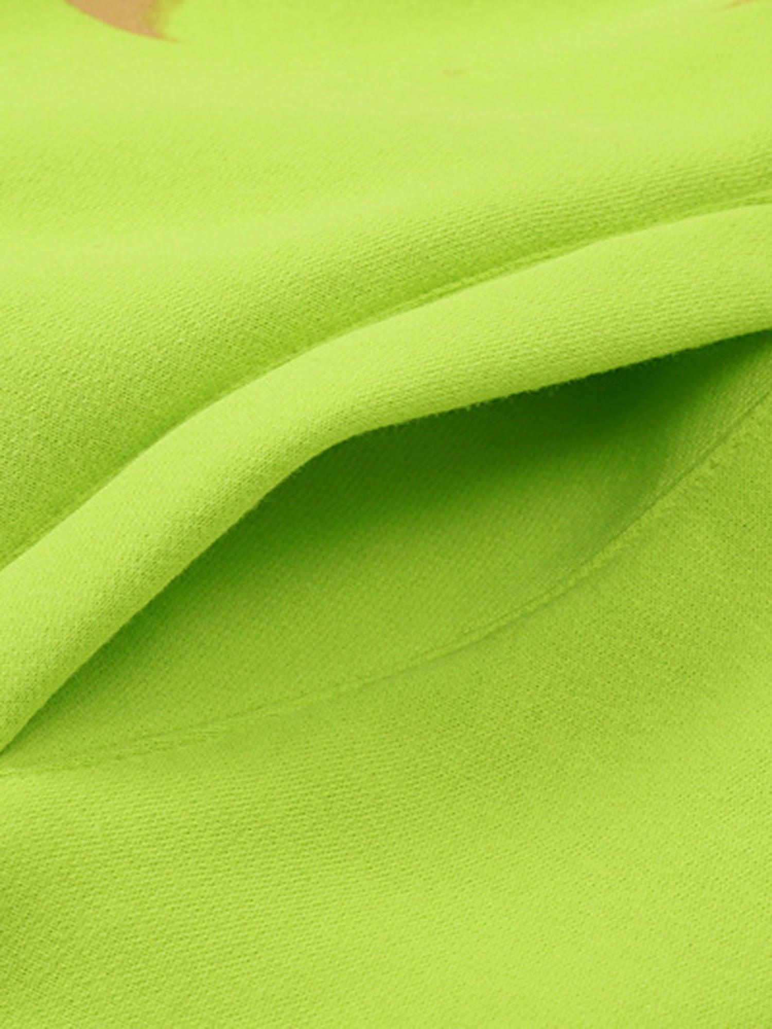 Tntwear® - Fluorescent Green Mask Fleece Hoodie - tntwear1