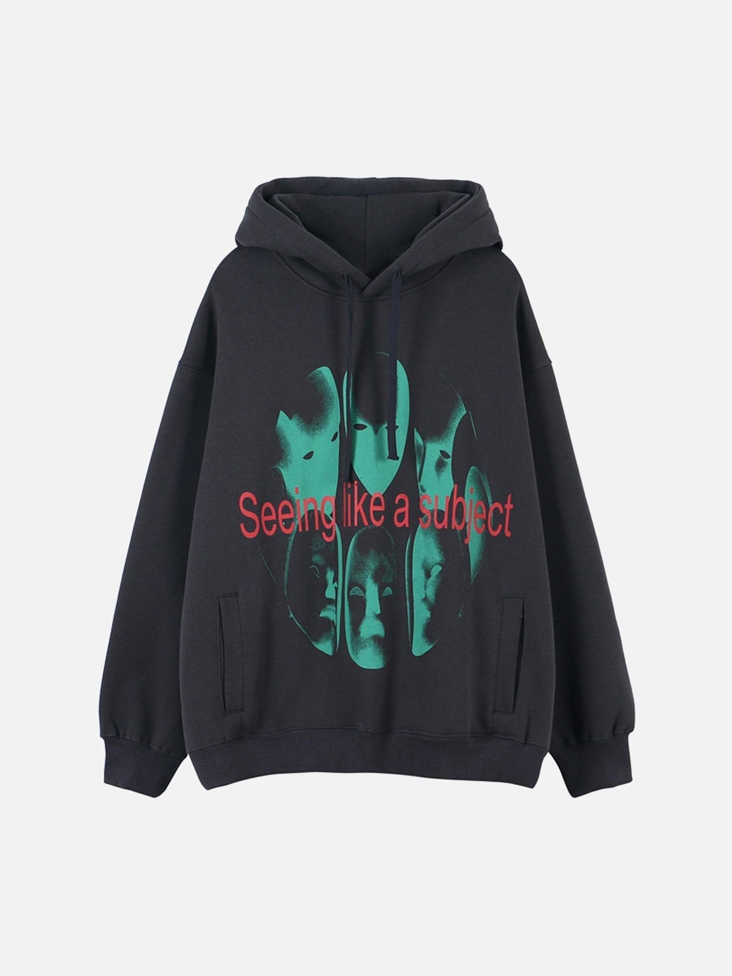 Tntwear® - Fluorescent Green Mask Fleece Hoodie - tntwear1