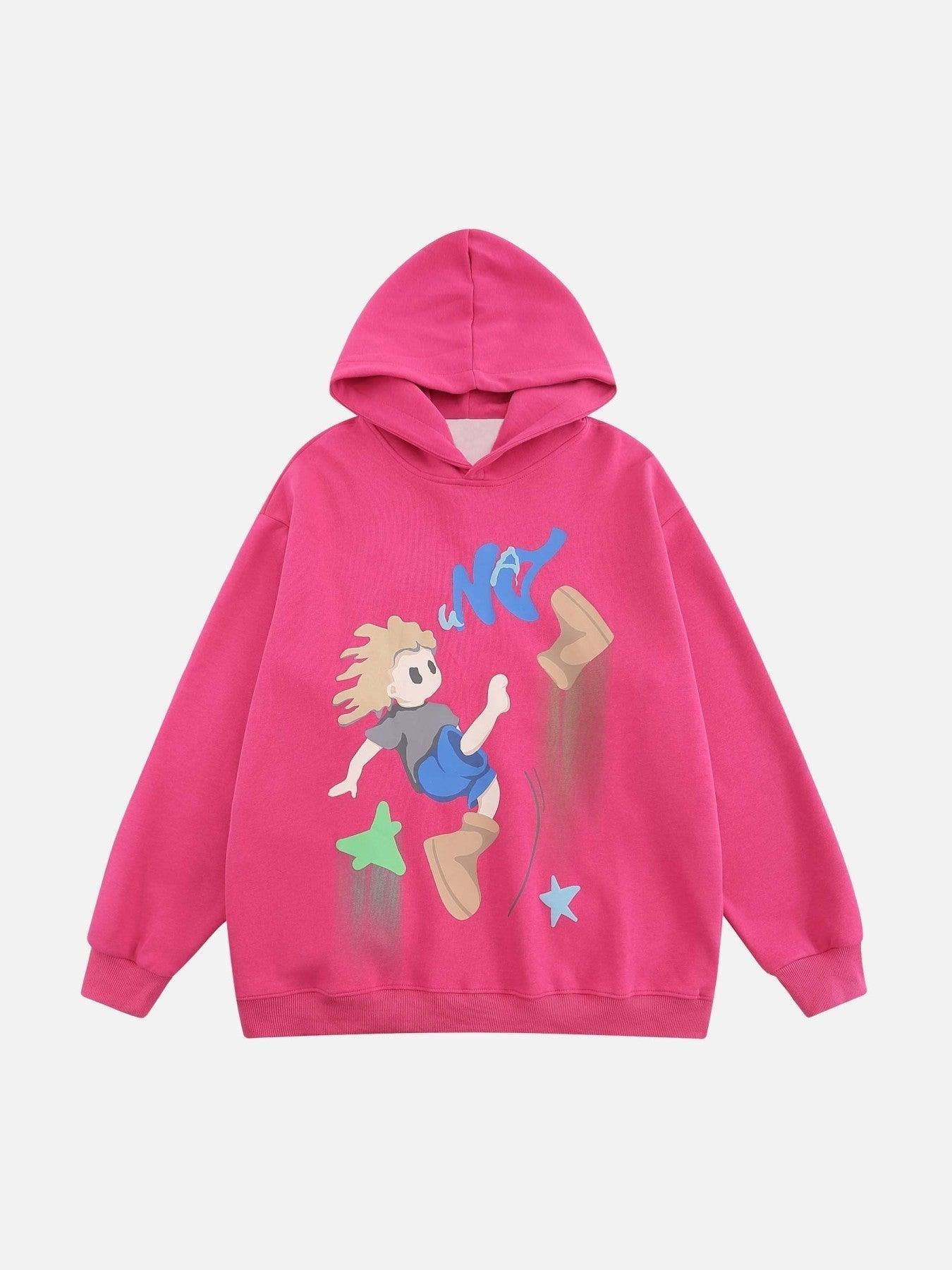 Tntwear® - Fun Cartoon Character Print Hoodie - tntwear1