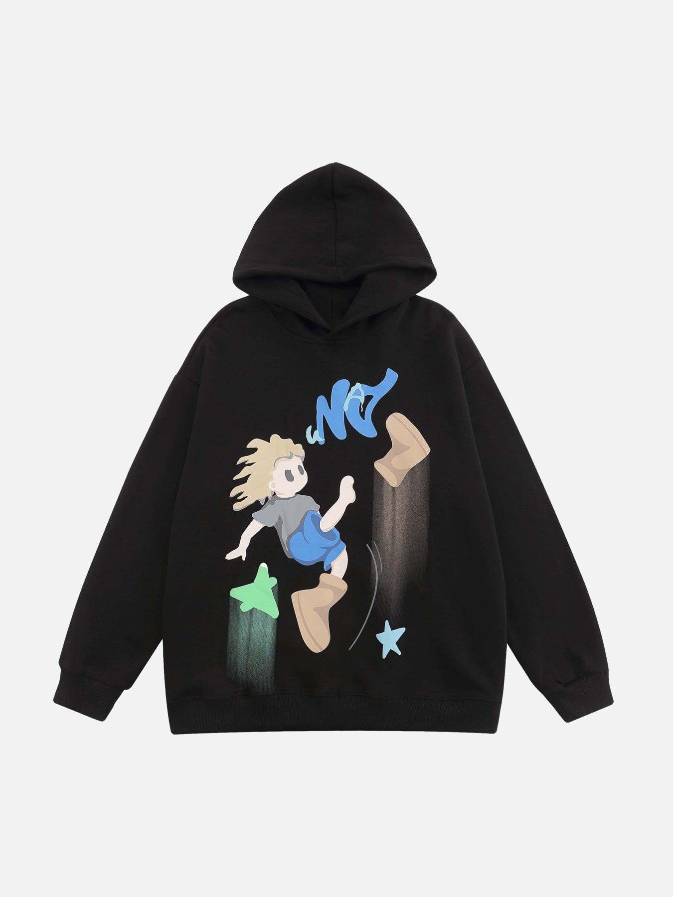 Tntwear® - Fun Cartoon Character Print Hoodie - tntwear1