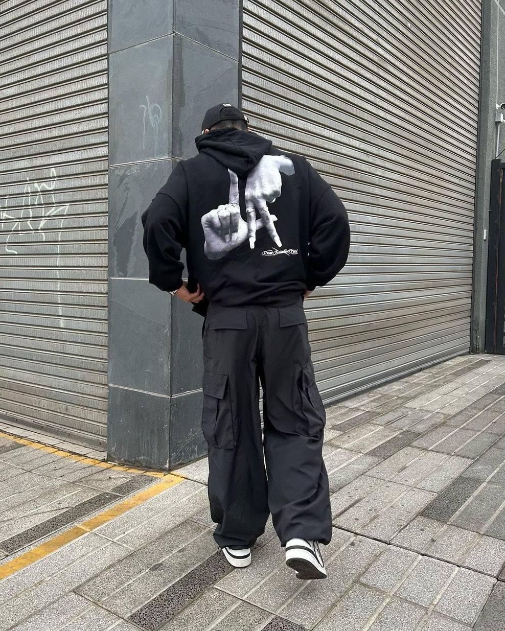 Tntwear® - Gesture Print Hoodie -1268 - tntwear1