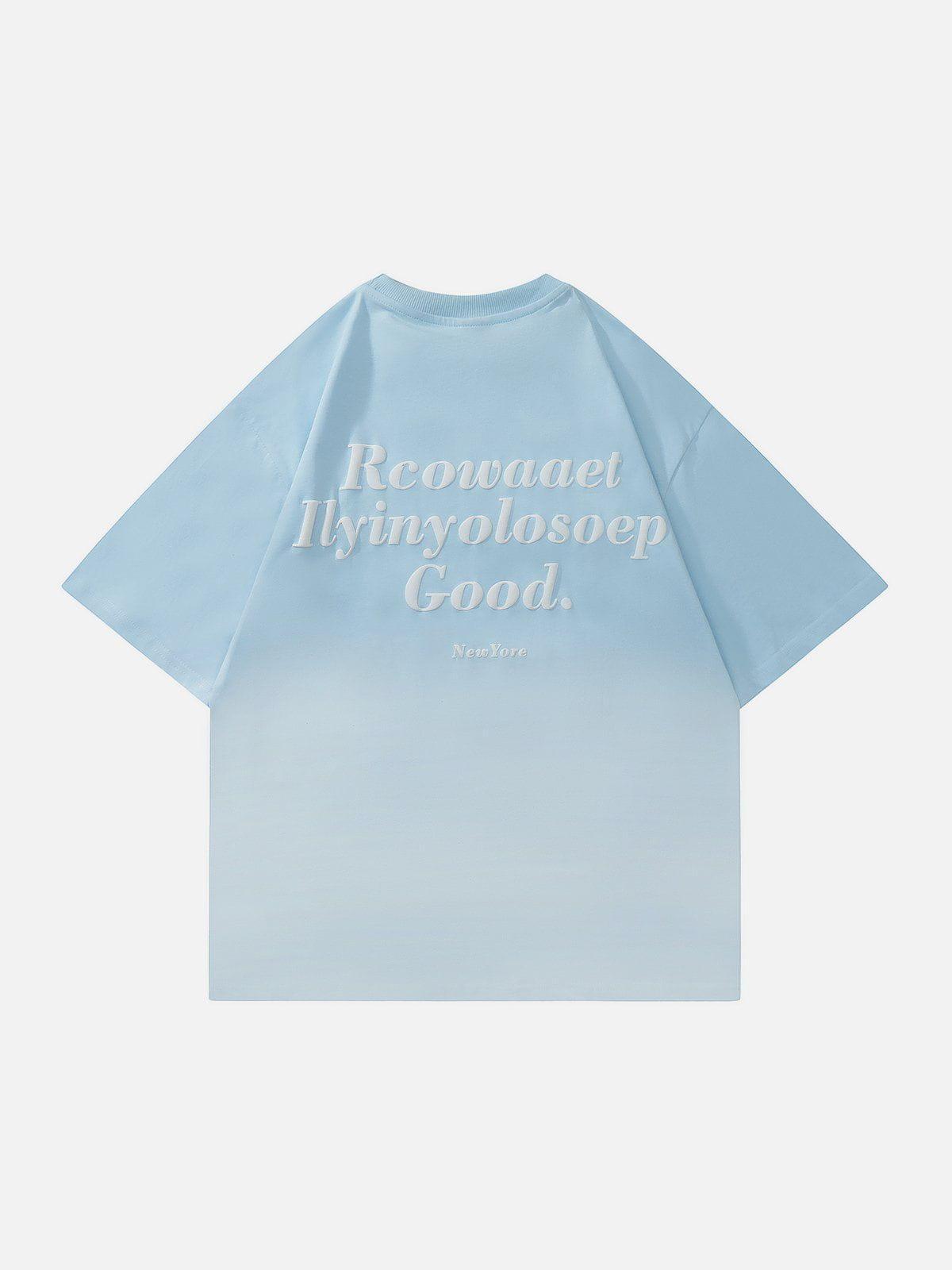 Tntwear® - Gradient Letter Print Tee - tntwear1