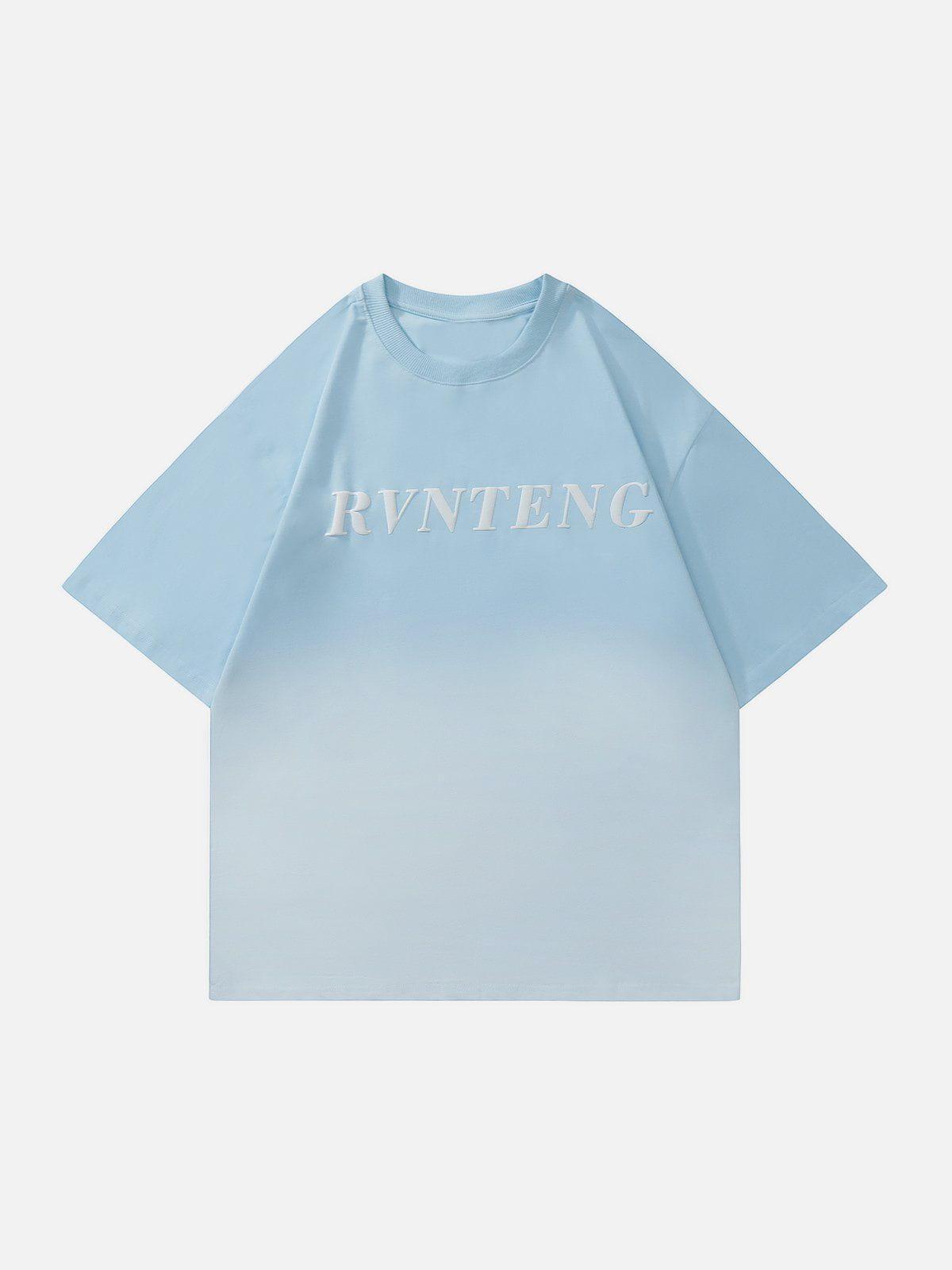 Tntwear® - Gradient Letter Print Tee - tntwear1