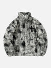 Tntwear® - Gradient Plush Cross Embroidered Lambswool Jacket - 1558 - tntwear1
