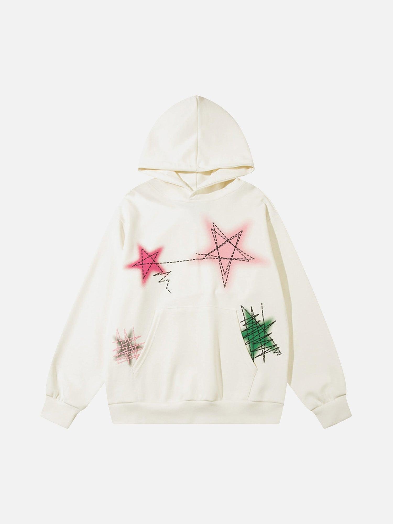 Tntwear® - Graffiti Five-pointed Star Hoodie - tntwear1