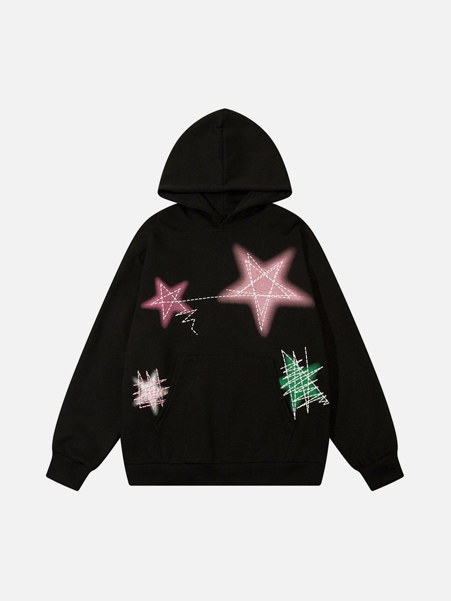 Tntwear® - Graffiti Five-pointed Star Hoodie - tntwear1