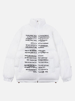 Tntwear® - Handwritten Font Design Down Jacket - tntwear1