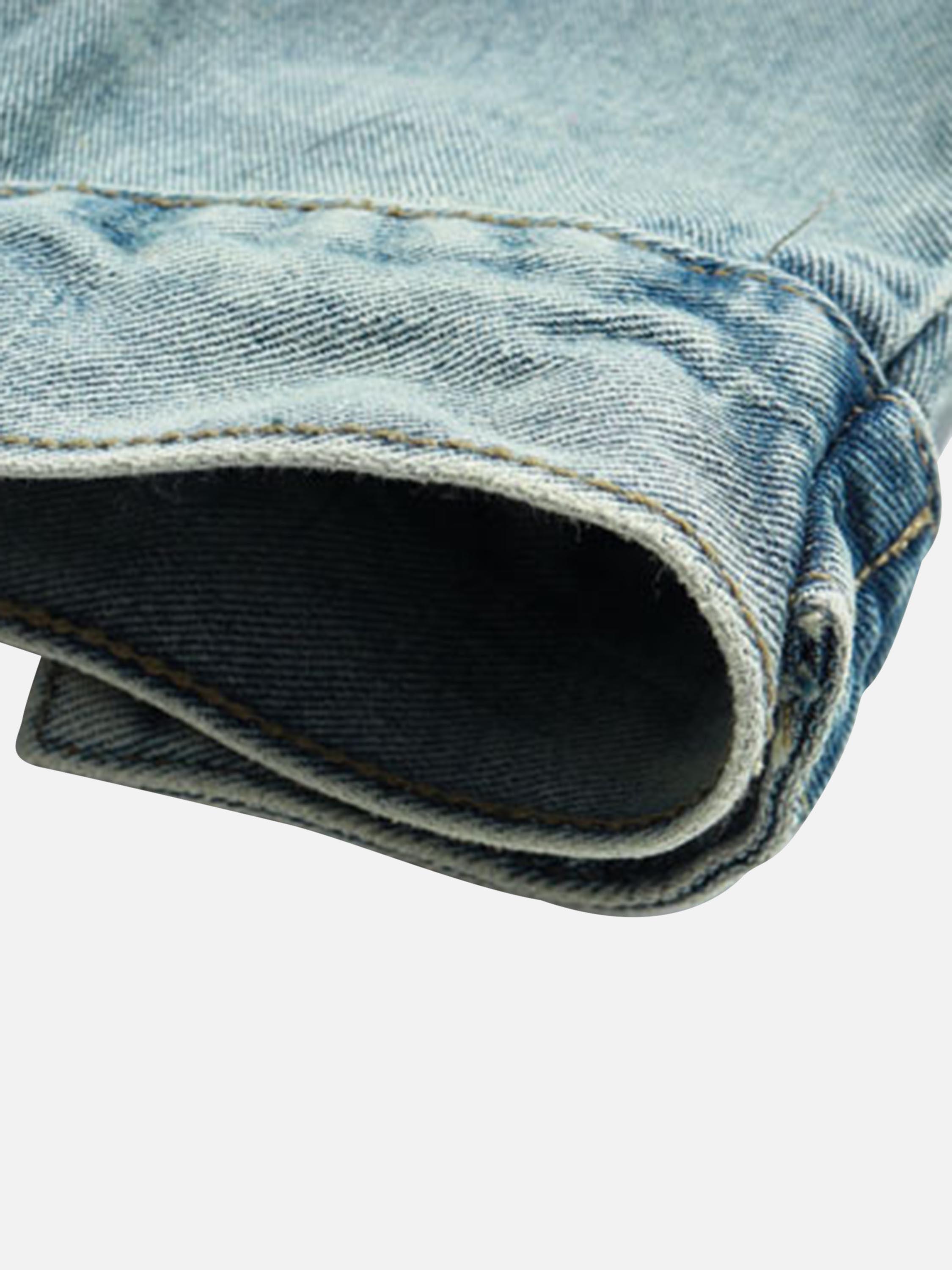 Tntwear® - High Street Washed And Worn Denim Hoodie - 1464 - tntwear1