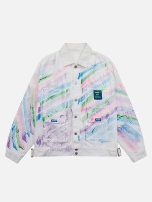 Tntwear® - Hip-hop Hand-painted Graffiti Denim Jacket - tntwear1