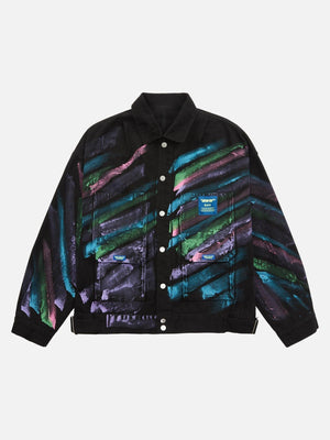 Tntwear® - Hip-hop Hand-painted Graffiti Denim Jacket - tntwear1