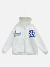 Tntwear® - Letter Embroidered Hoodie Jacket -1095 - tntwear1
