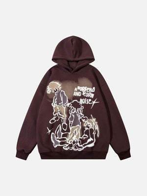 Tntwear® - Line Character Print Hoodie - tntwear1