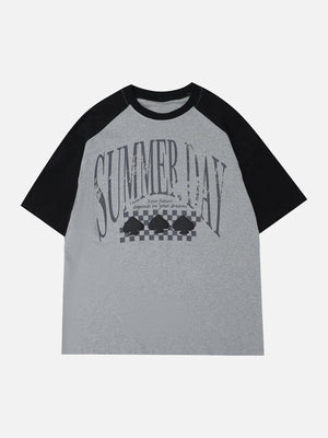 Tntwear® - Love Heart Print Patchwork Tee - tntwear1