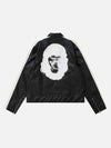 Tntwear® - Monkey Monogrammed Leather Jacket - 1808 - tntwear1