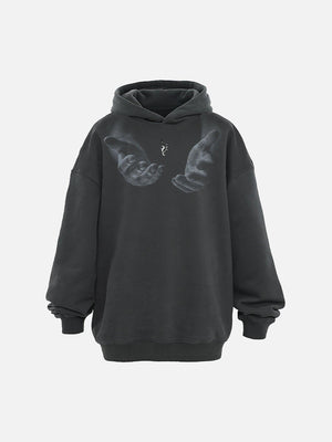 Tntwear® - Monogram Embroidered Hand Print Hoodie - 1876 - tntwear1