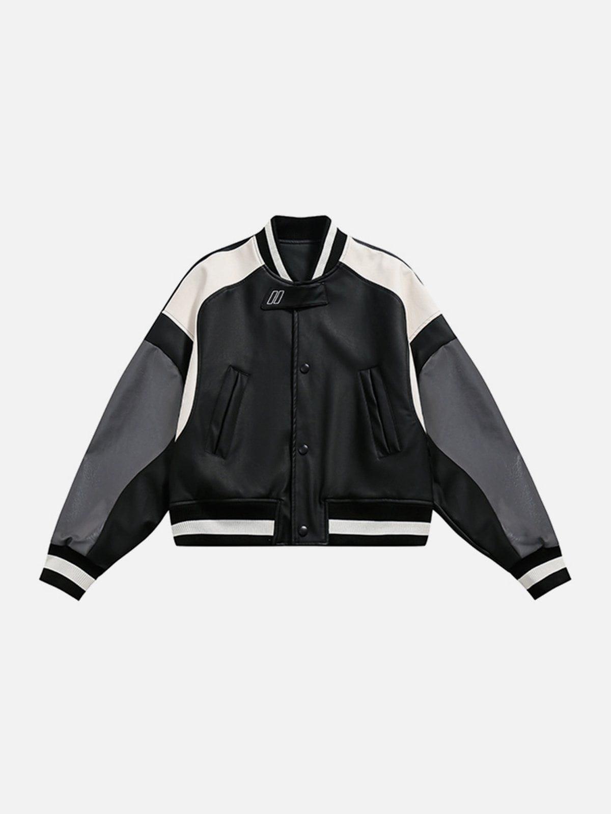 Tntwear® - Multicolor Patchwork PU Leather Jackets - tntwear1