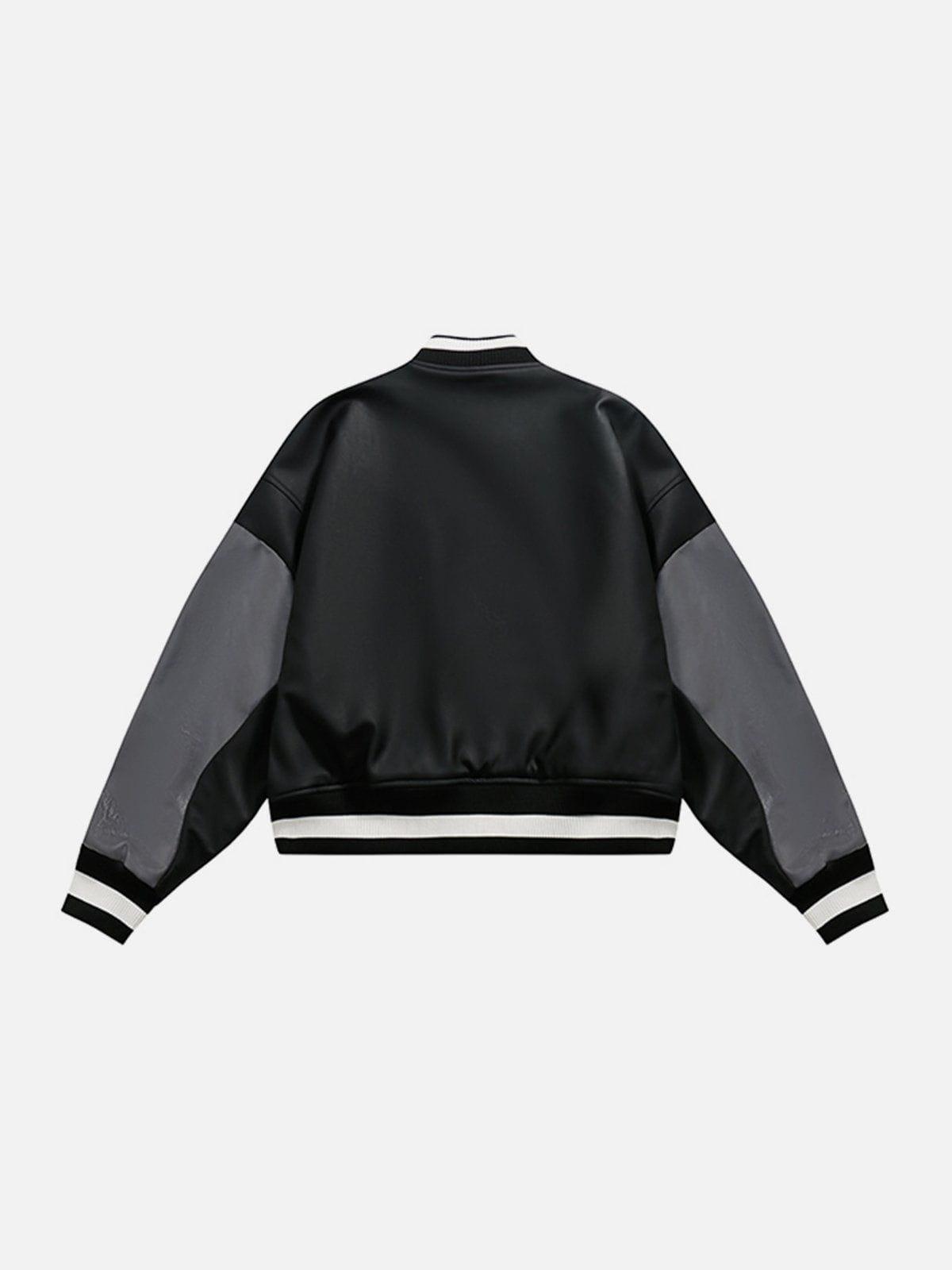 Tntwear® - Multicolor Patchwork PU Leather Jackets - tntwear1