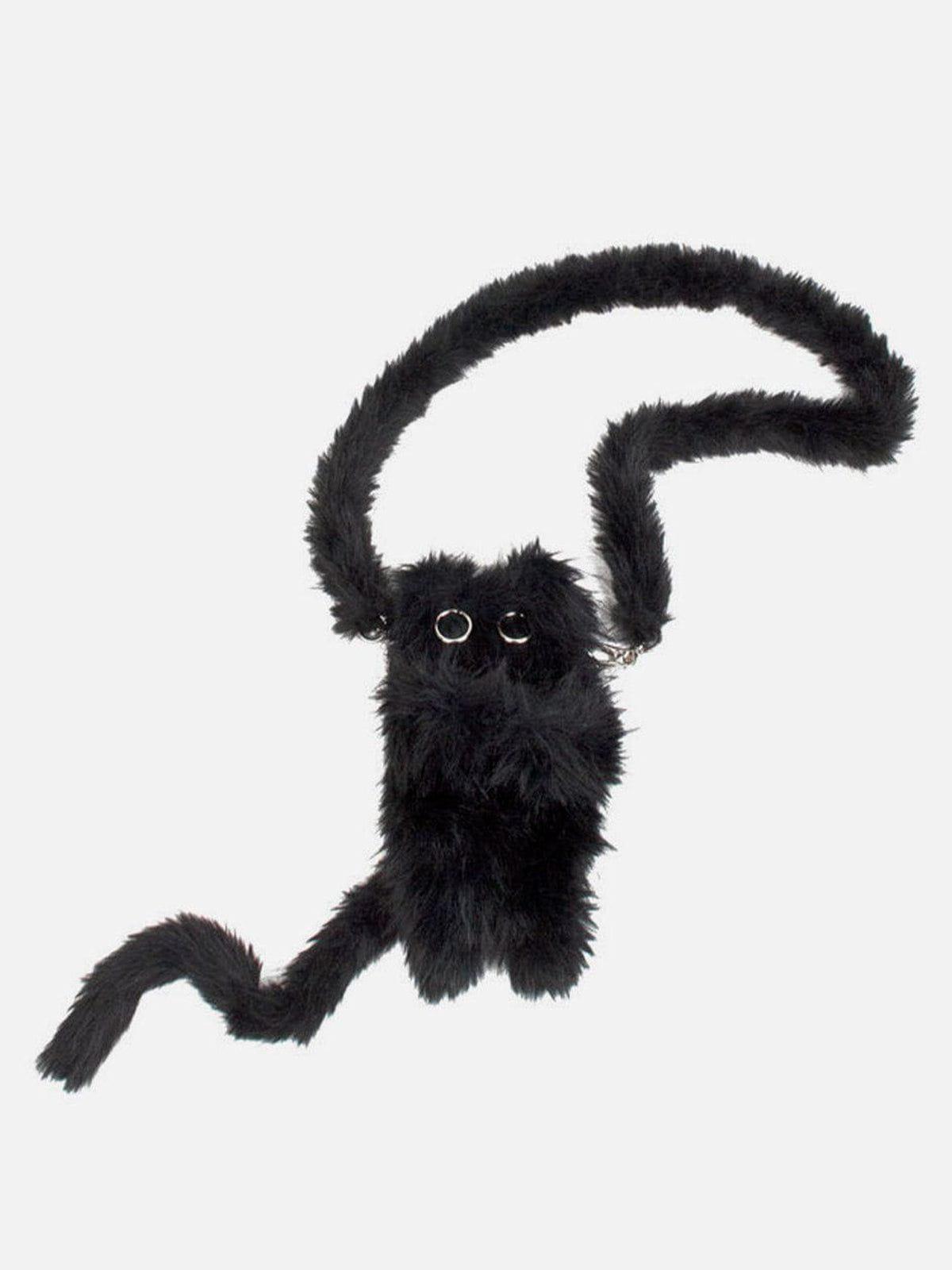 Tntwear® - Original Black Plush Aloof Cat Phone Wallet - tntwear1
