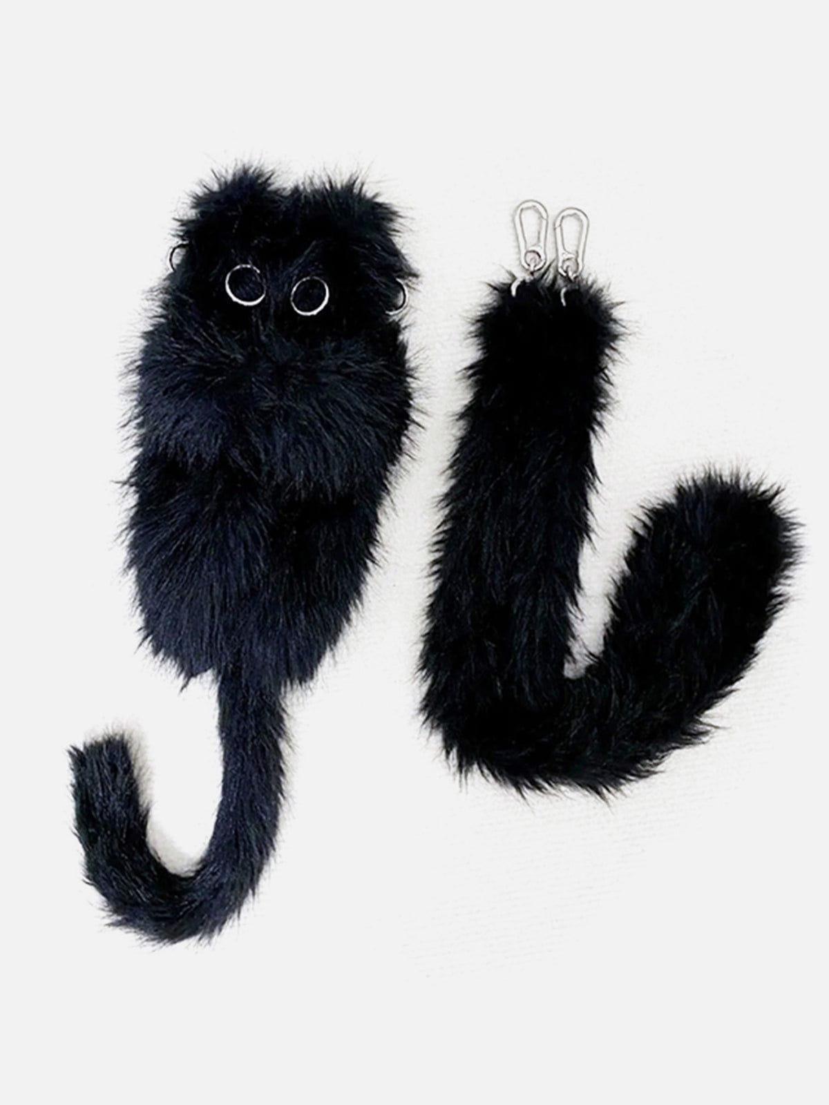 Tntwear® - Original Black Plush Aloof Cat Phone Wallet - tntwear1