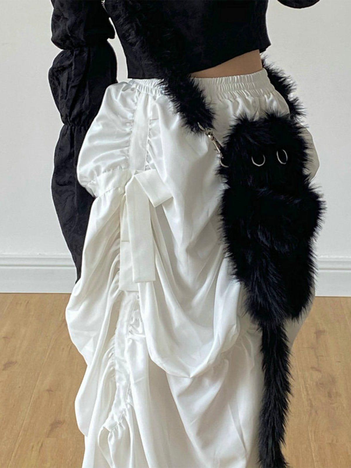 Tntwear® - Original Black Plush Aloof Cat Phone Wallet - tntwear1