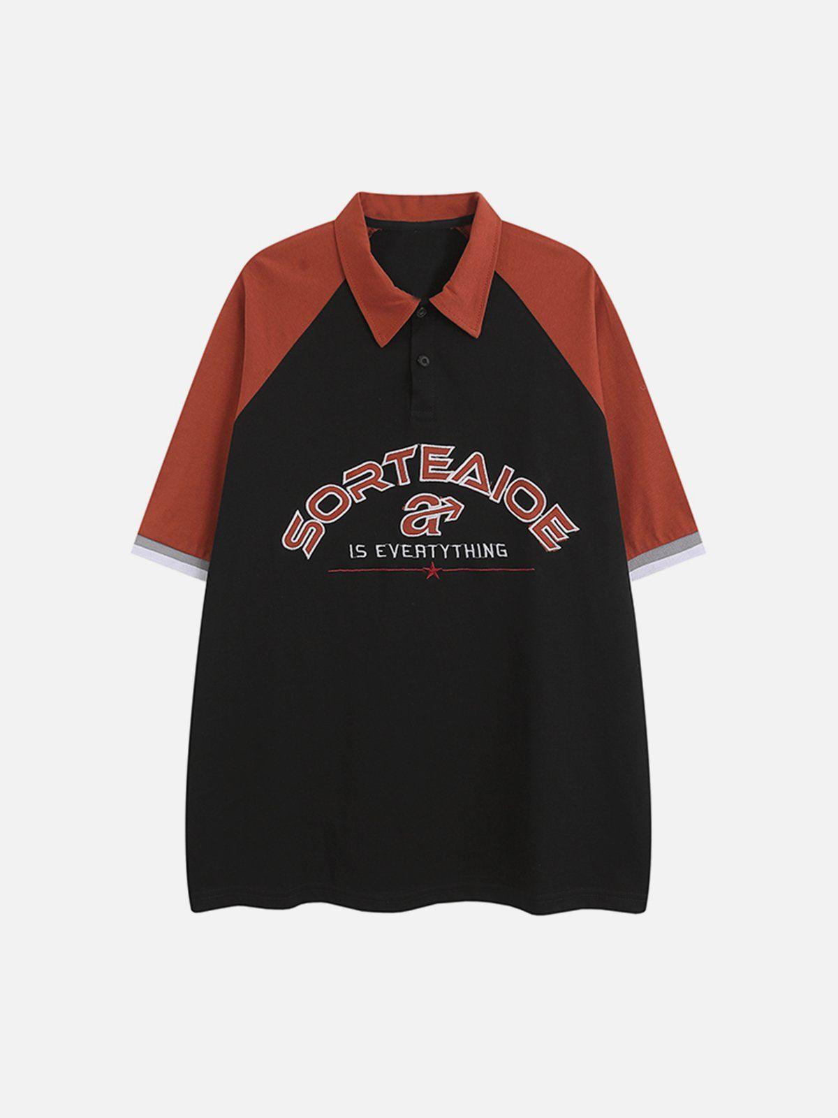Tntwear® - Patchwork Clash Polo Collar Tee - tntwear1