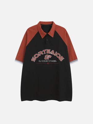 Tntwear® - Patchwork Clash Polo Collar Tee - tntwear1