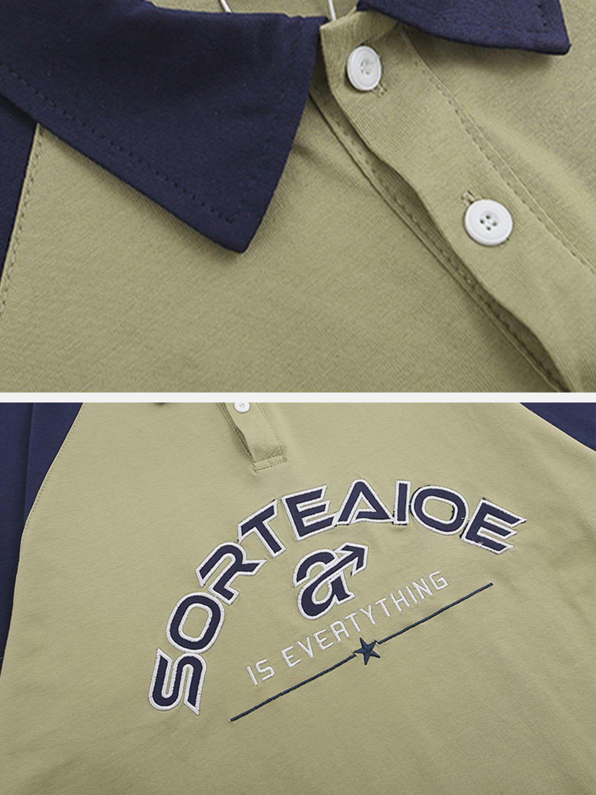 Tntwear® - Patchwork Clash Polo Collar Tee - tntwear1