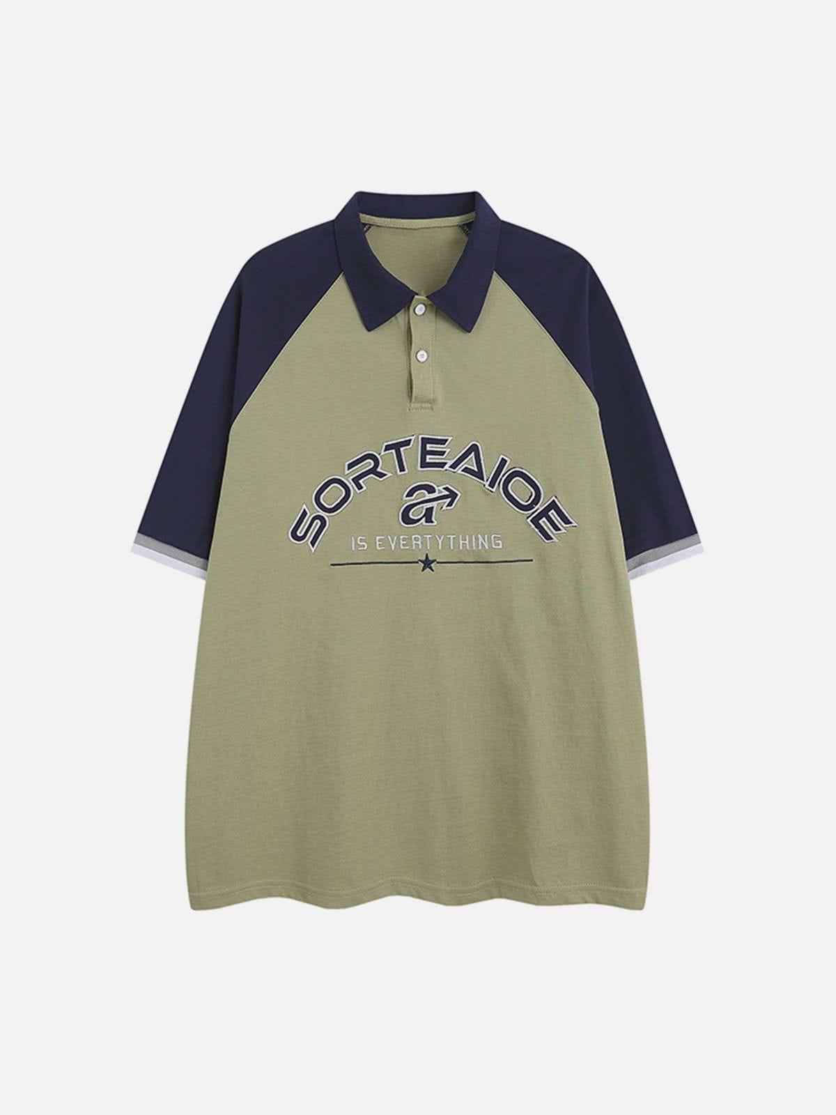 Tntwear® - Patchwork Clash Polo Collar Tee - tntwear1