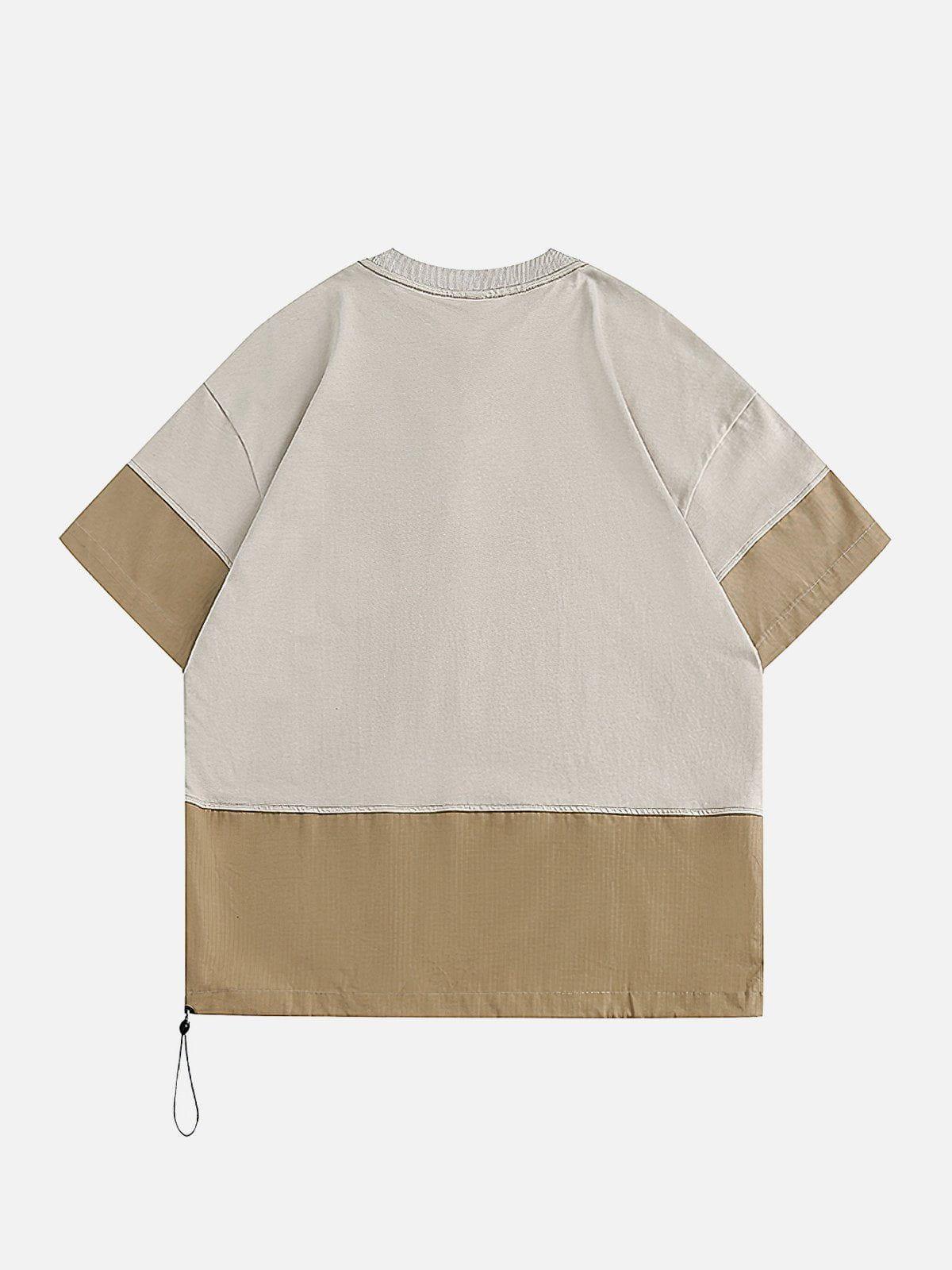 Tntwear® - Patchwork Zip Up Pocket Tee - tntwear1