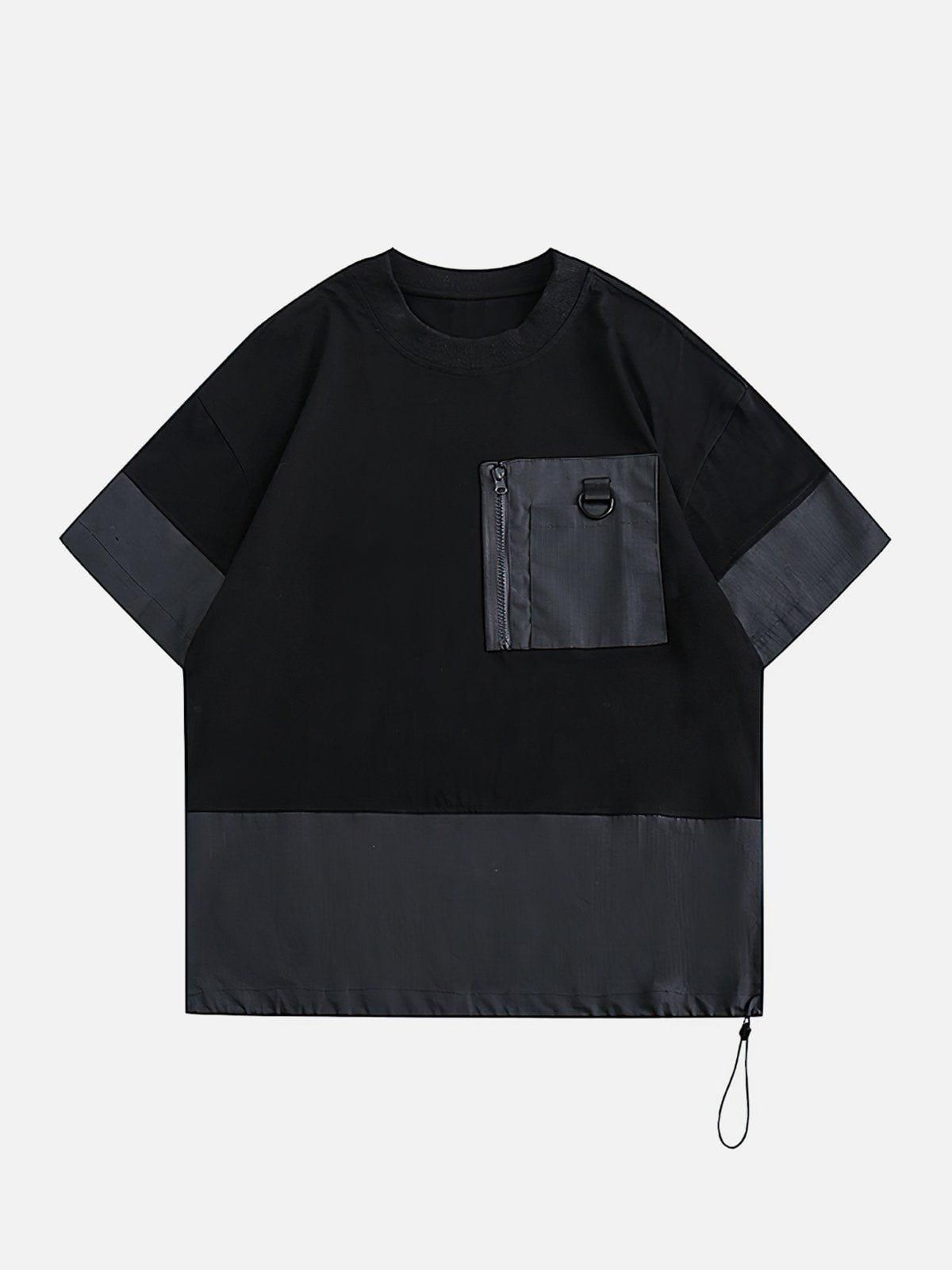 Tntwear® - Patchwork Zip Up Pocket Tee - tntwear1