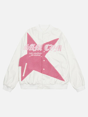 Tntwear® - Pentagram Embroidered Leather Jacket - 1783 - tntwear1