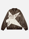 Tntwear® - Pentagram Embroidered Leather Jacket - 1783 - tntwear1