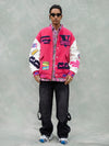 Tntwear® - Pink Terry Patch Embroidered Hip Hop Baseball Jersey - 1965 - tntwear1