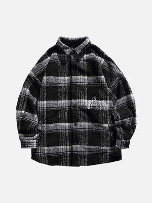 Tntwear® - Plaid Cotton Wool Reversible Shirt Jacket - tntwear1