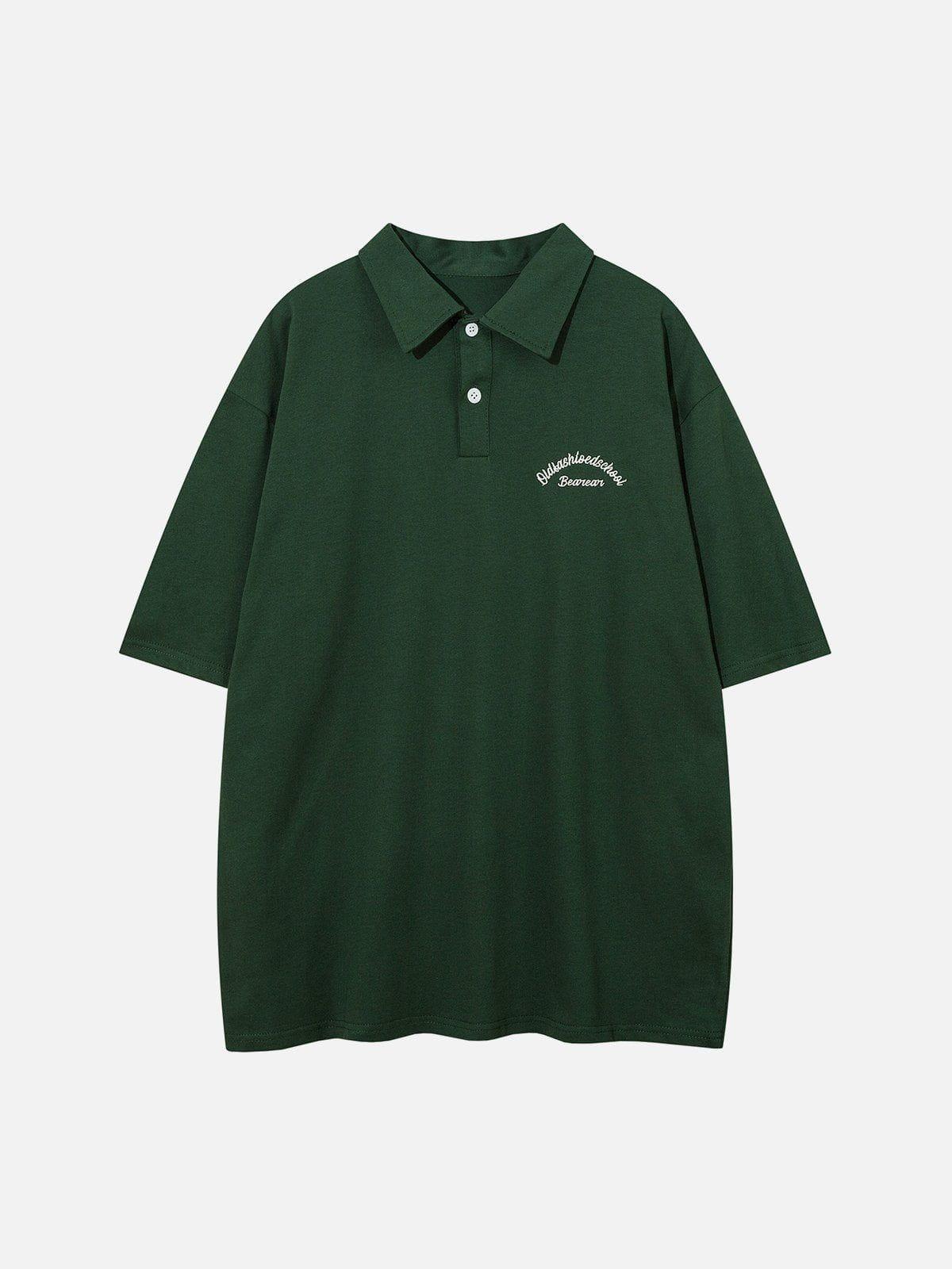 Tntwear® - Polo Collar Flocking Print Tee - tntwear1