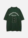 Tntwear® - Polo Collar Flocking Print Tee - tntwear1