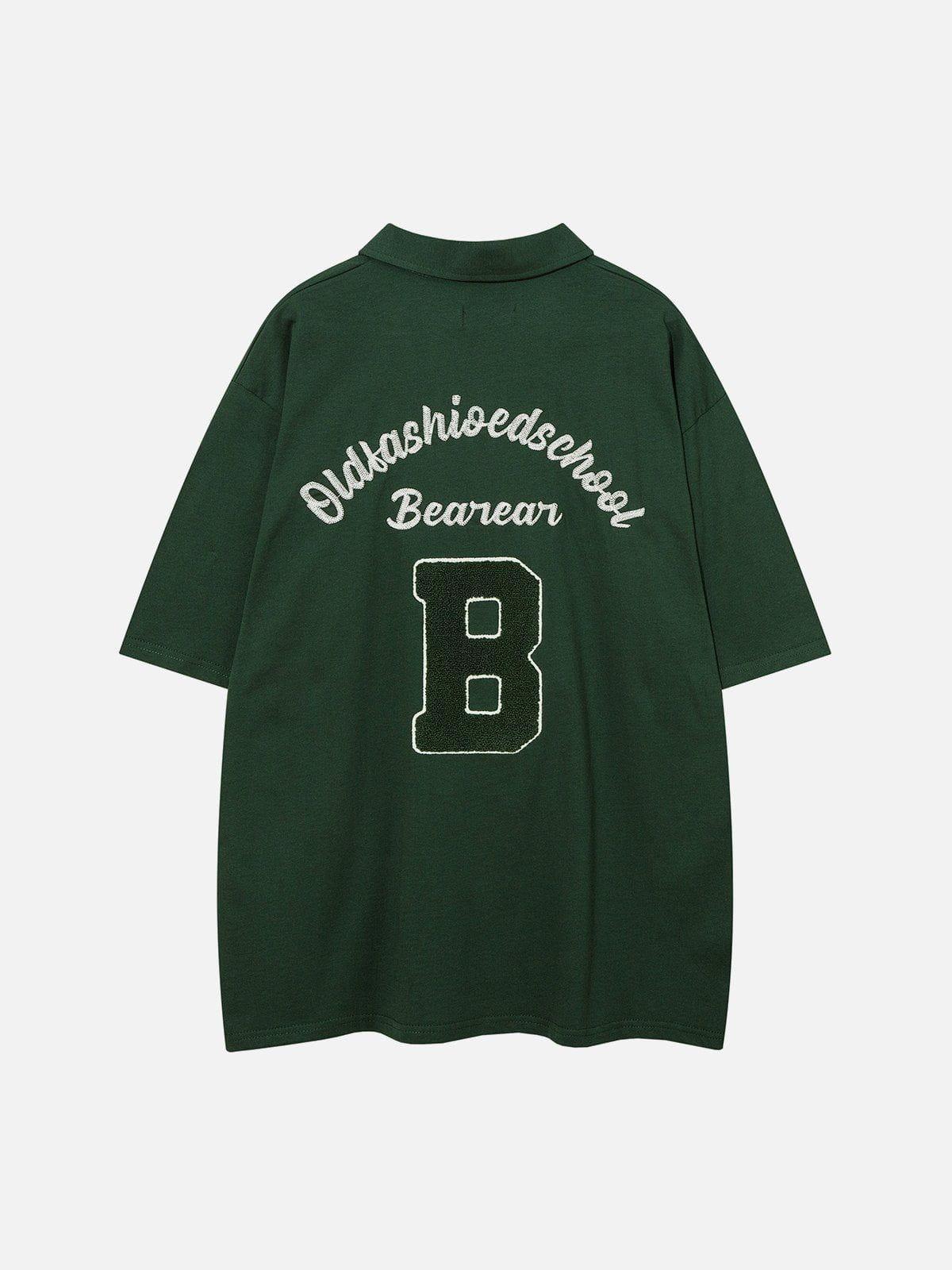 Tntwear® - Polo Collar Flocking Print Tee - tntwear1