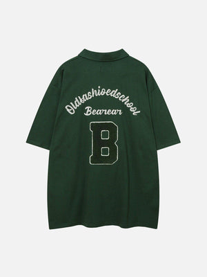 Tntwear® - Polo Collar Flocking Print Tee - tntwear1