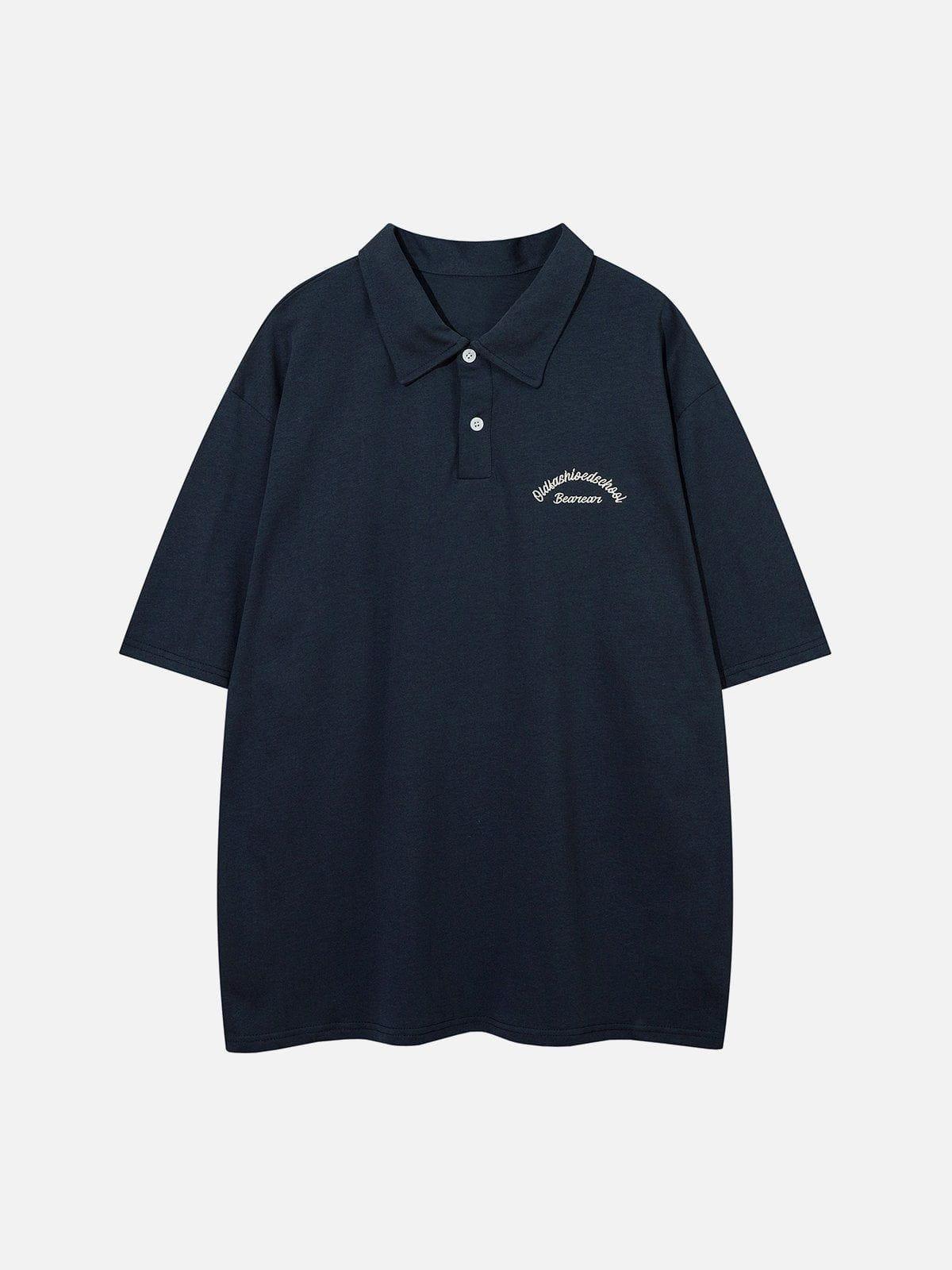Tntwear® - Polo Collar Flocking Print Tee - tntwear1