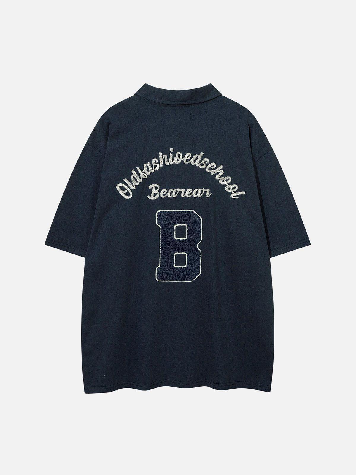 Tntwear® - Polo Collar Flocking Print Tee - tntwear1