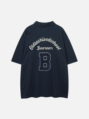 Tntwear® - Polo Collar Flocking Print Tee - tntwear1