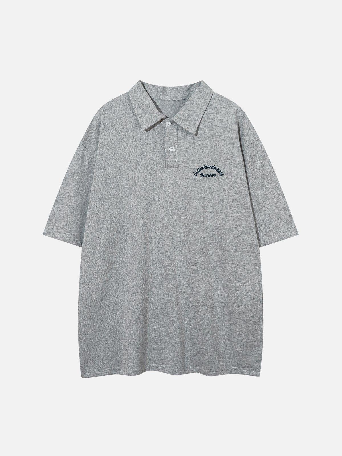 Tntwear® - Polo Collar Flocking Print Tee - tntwear1