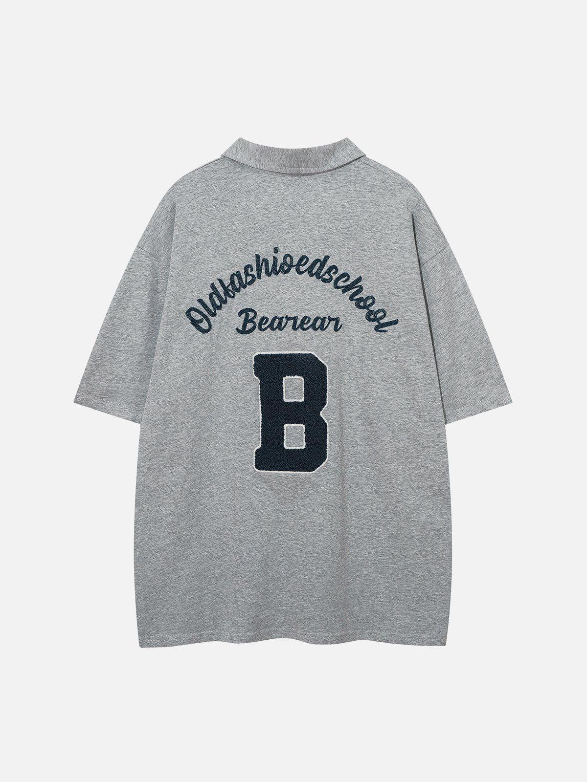 Tntwear® - Polo Collar Flocking Print Tee - tntwear1