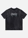 Tntwear® - Retro Trendy Brand Hot Silver Washed Hole T-shirt - tntwear1