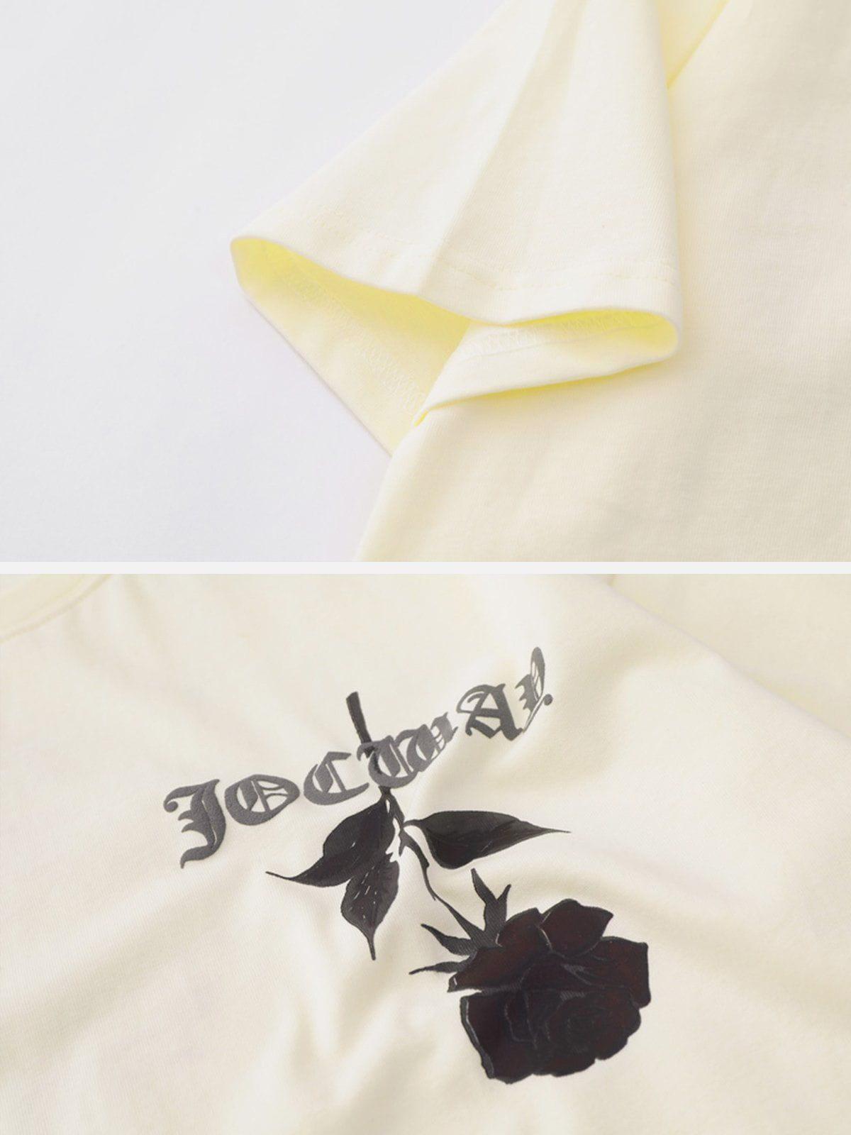 Tntwear® - Rose Temperature Change Print Tee - tntwear1