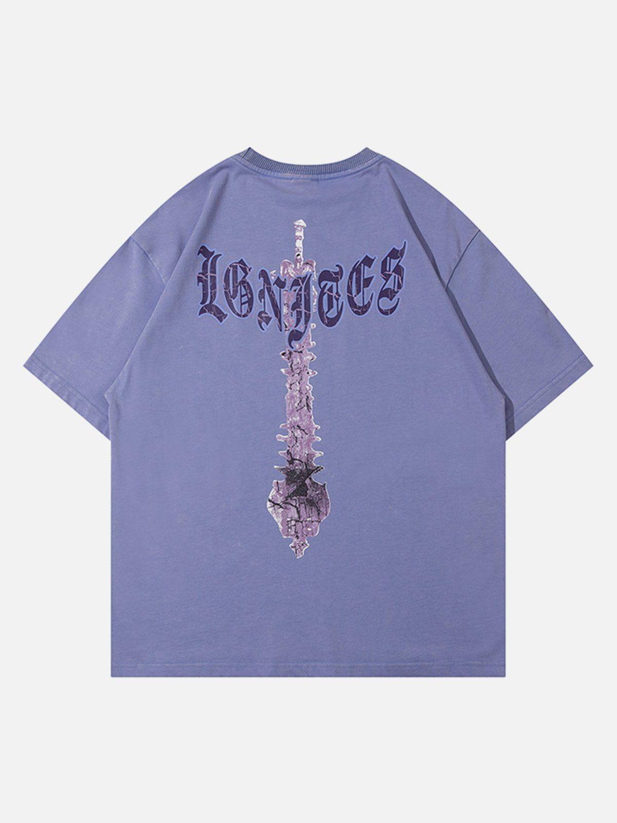 Tntwear® - Skeleton Elements Print Washed Tee - tntwear1
