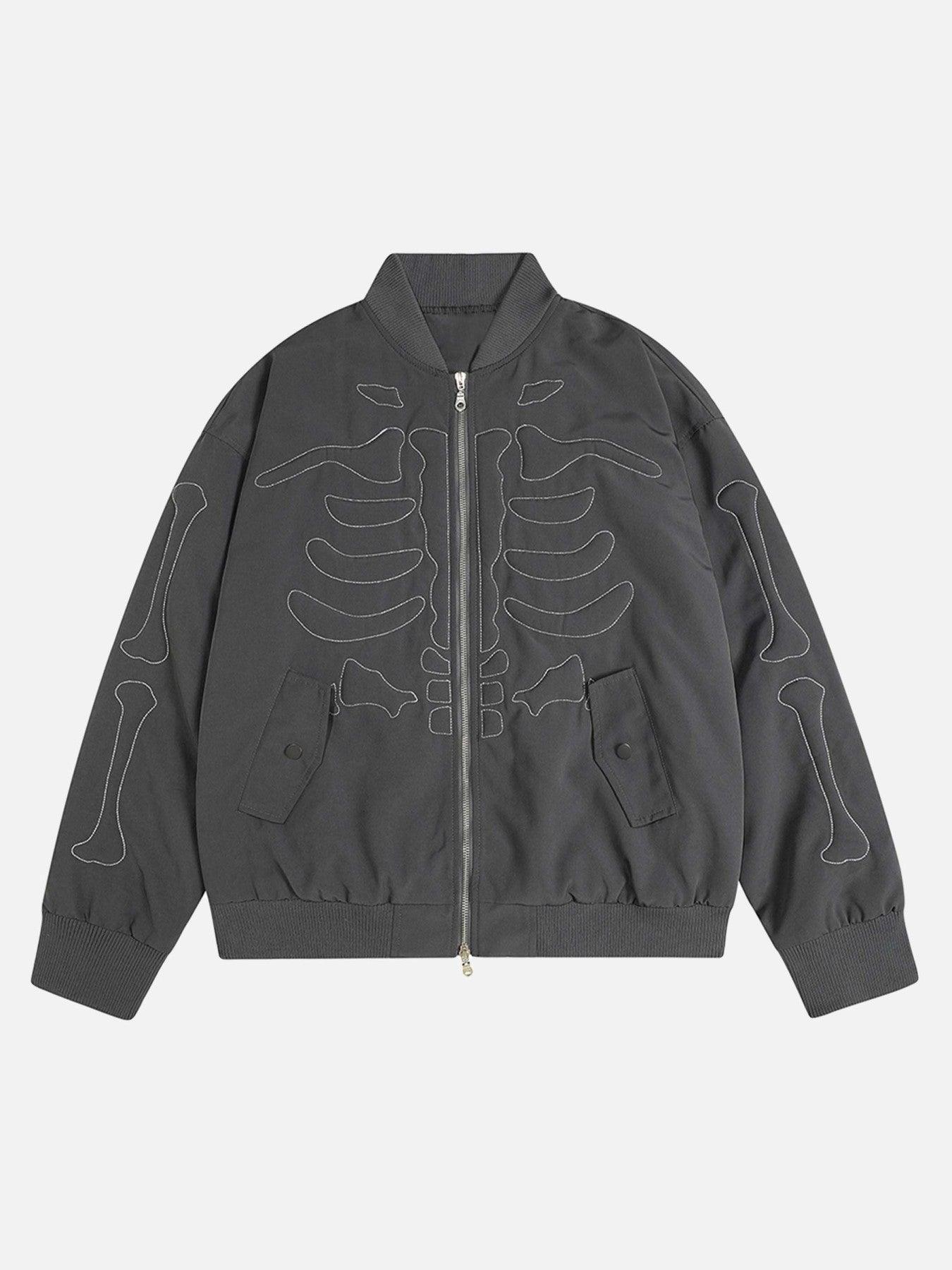 Tntwear® - Skull Embroidered Baseball Jersey - tntwear1