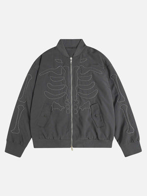 Tntwear® - Skull Embroidered Baseball Jersey - tntwear1