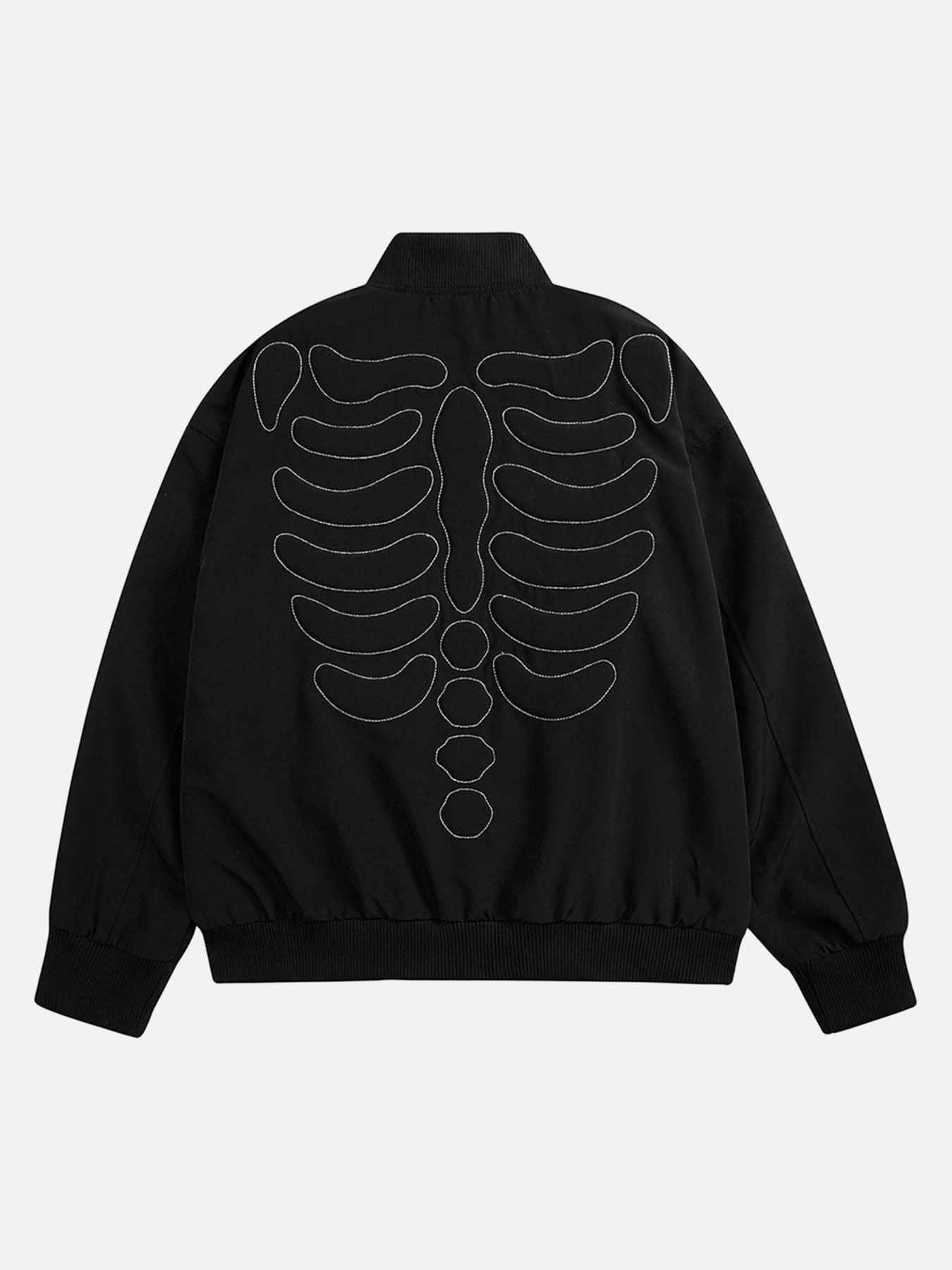 Tntwear® - Skull Embroidered Baseball Jersey - tntwear1